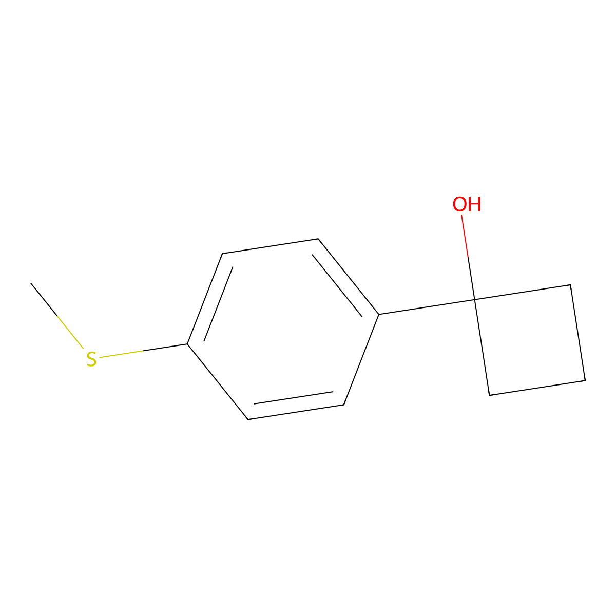 1-(4-(Methylthio)phenyl)cyclobutanol molecular structure, CAS 29480-07-7