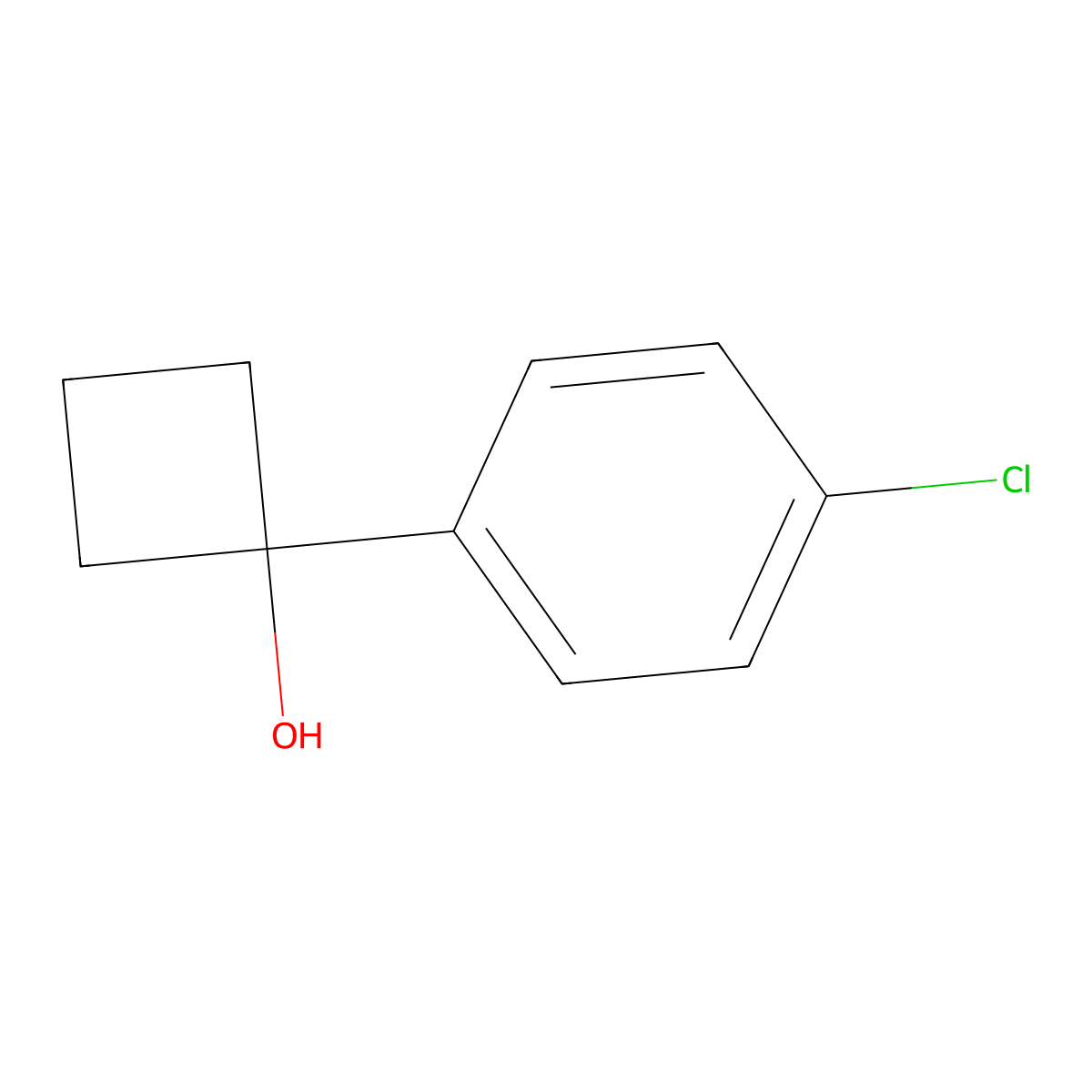 Cyclobutanol, 1-(4-chlorophenyl)- molecular structure, CAS 29480-09-9