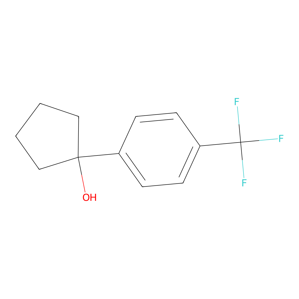 Cyclopentanol, 1-[4-(trifluoromethyl)phenyl]- molecular structure, CAS 29480-11-3
