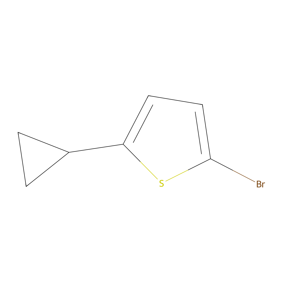 2-Bromo-5-cyclopropylthiophene molecular structure, CAS 29481-27-4