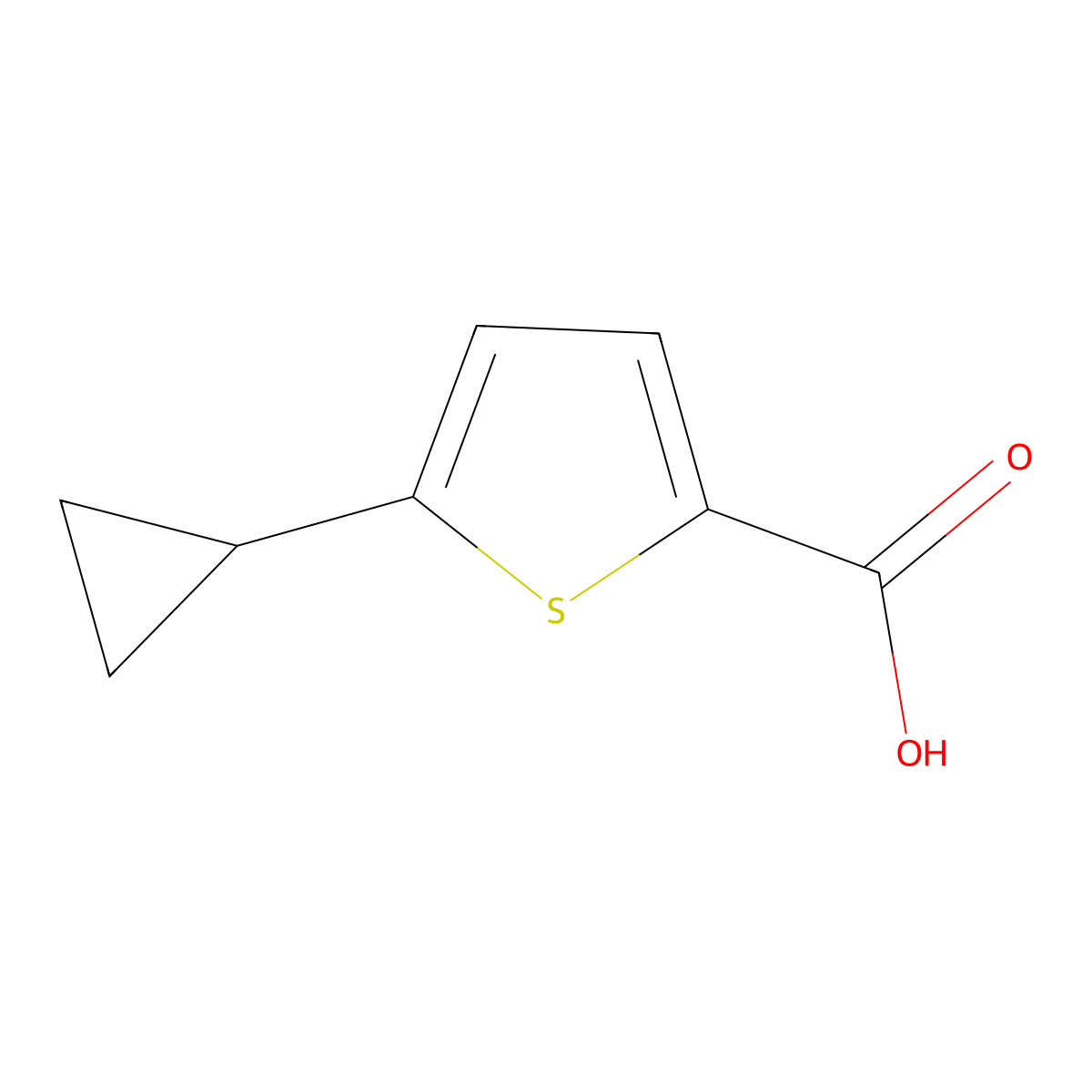 5-Cyclopropyl-2-thiophenecarboxylic acid molecular structure, CAS 29481-28-5