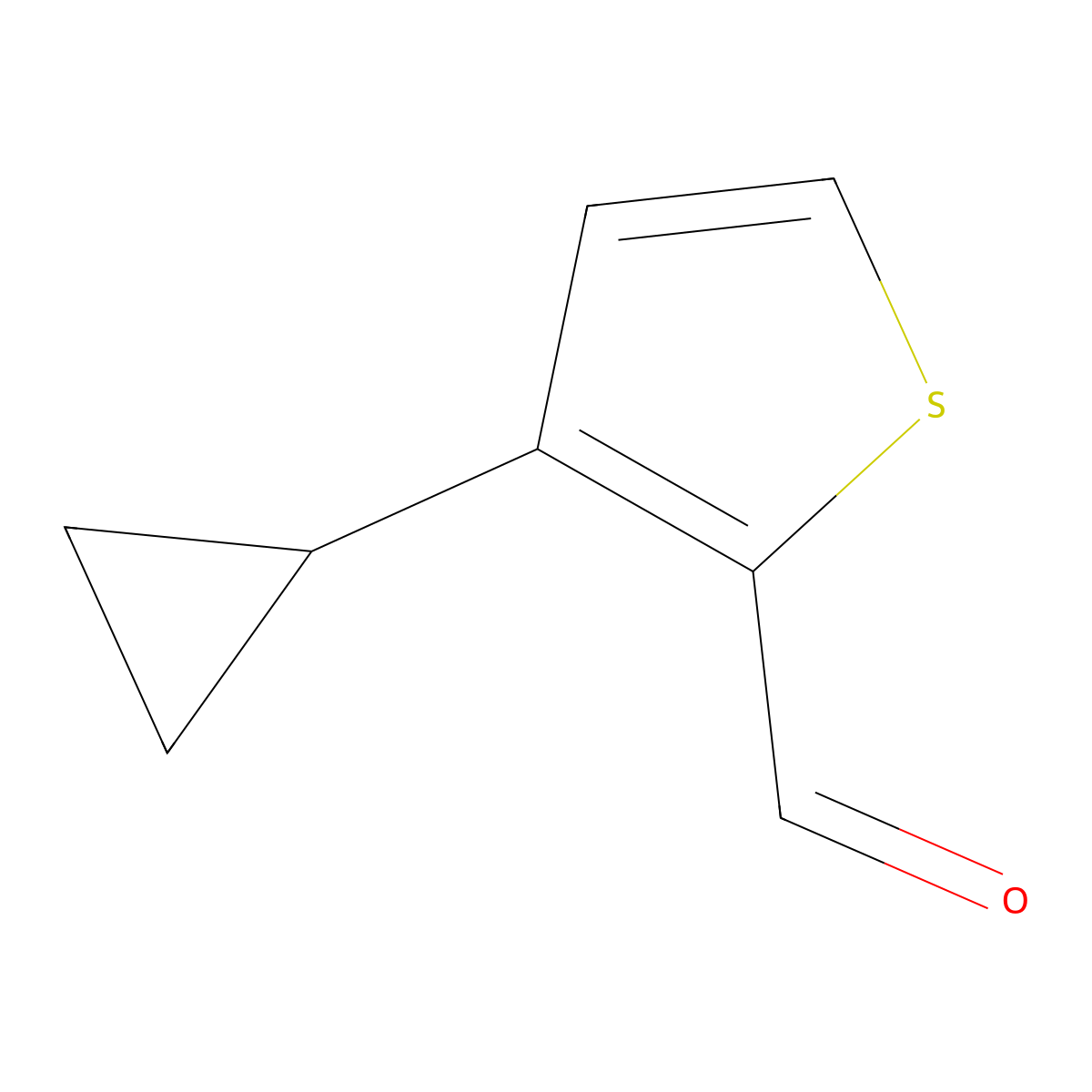 3-Cyclopropylthiophene-2-carbaldehyde molecular structure, CAS 29481-31-0