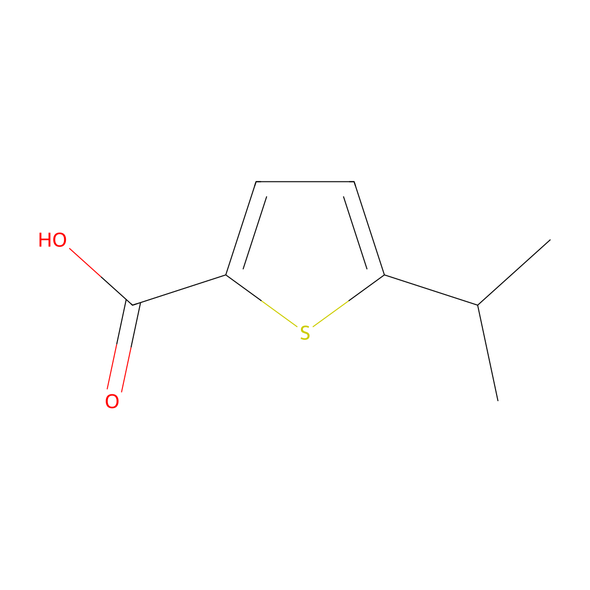 5-(Propan-2-yl)thiophene-2-carboxylic acid molecular structure, CAS 29481-42-3