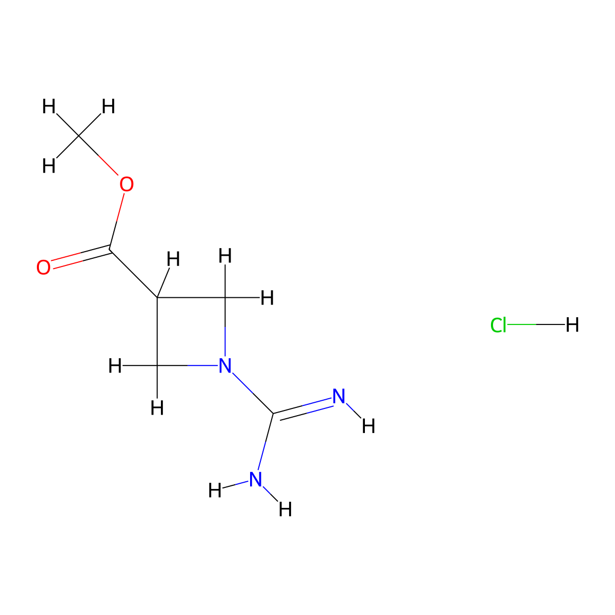 Methyl 1-carbamimidoylazetidine-3-carboxylate hydrochloride molecular structure, CAS 2948267-53-4
