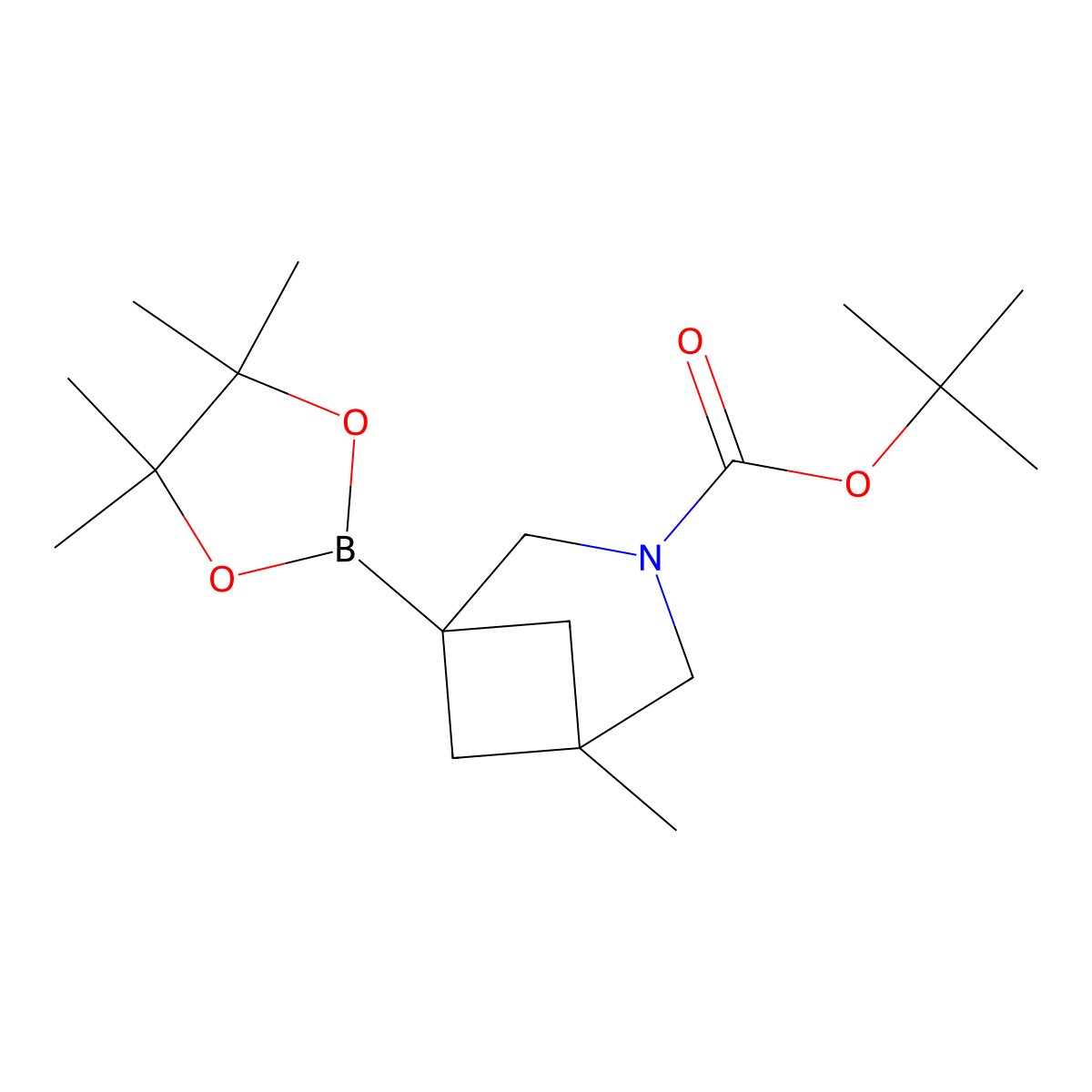 tert-Butyl 1-methyl-5-(4,4,5,5-tetramethyl-1,3,2-dioxaborolan-2-yl)-3-azabicyclo[3.1.1]heptane-3-carboxylate molecular structure, CAS 2948295-67-6