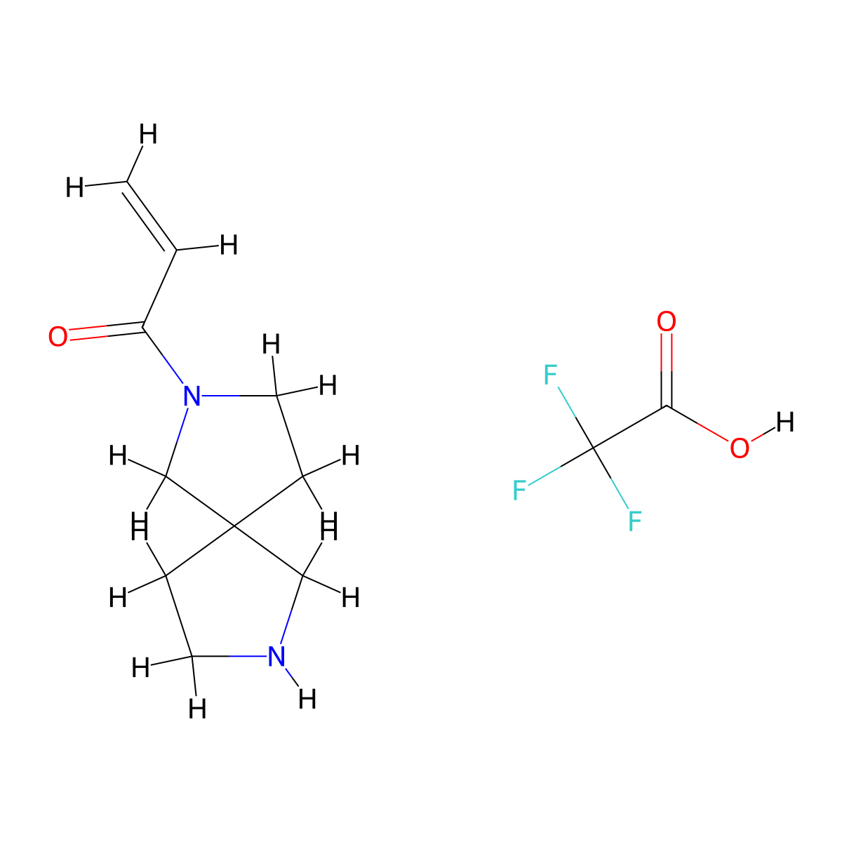 1-{2,7-Diazaspiro[4.4]nonan-2-yl}prop-2-en-1-one; trifluoroacetic acid molecular structure, CAS 2948374-81-8
