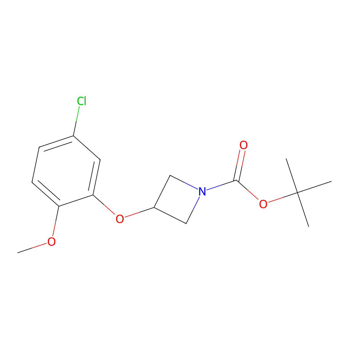 Tert-butyl 3-(5-chloro-2-methoxyphenoxy)azetidine-1-carboxylate molecular structure, CAS 2948450-28-8