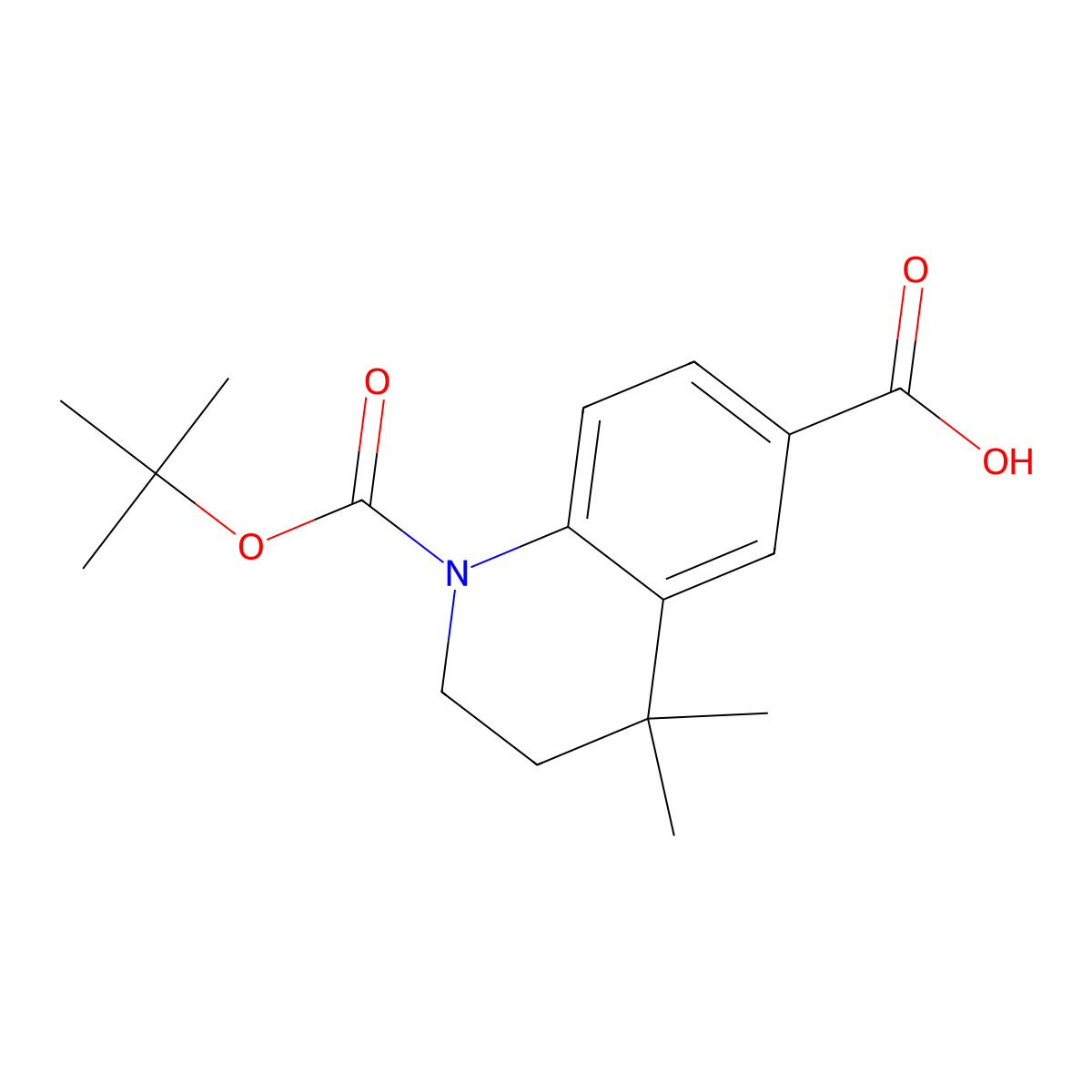 1-(Tert-butoxycarbonyl)-4,4-dimethyl-1,2,3,4-tetrahydroquinoline-6-carboxylic acid molecular structure, CAS 2948451-43-0