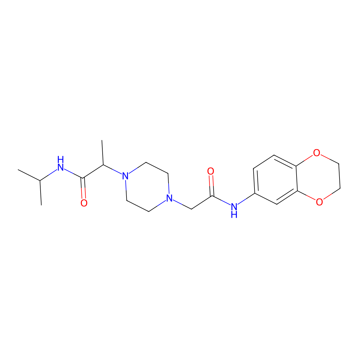 2-(4-{[(2,3-dihydro-1,4-benzodioxin-6-yl)carbamoyl]methyl}piperazin-1-yl)-N-(propan-2-yl)propanamide molecular structure, CAS 2948454-69-9
