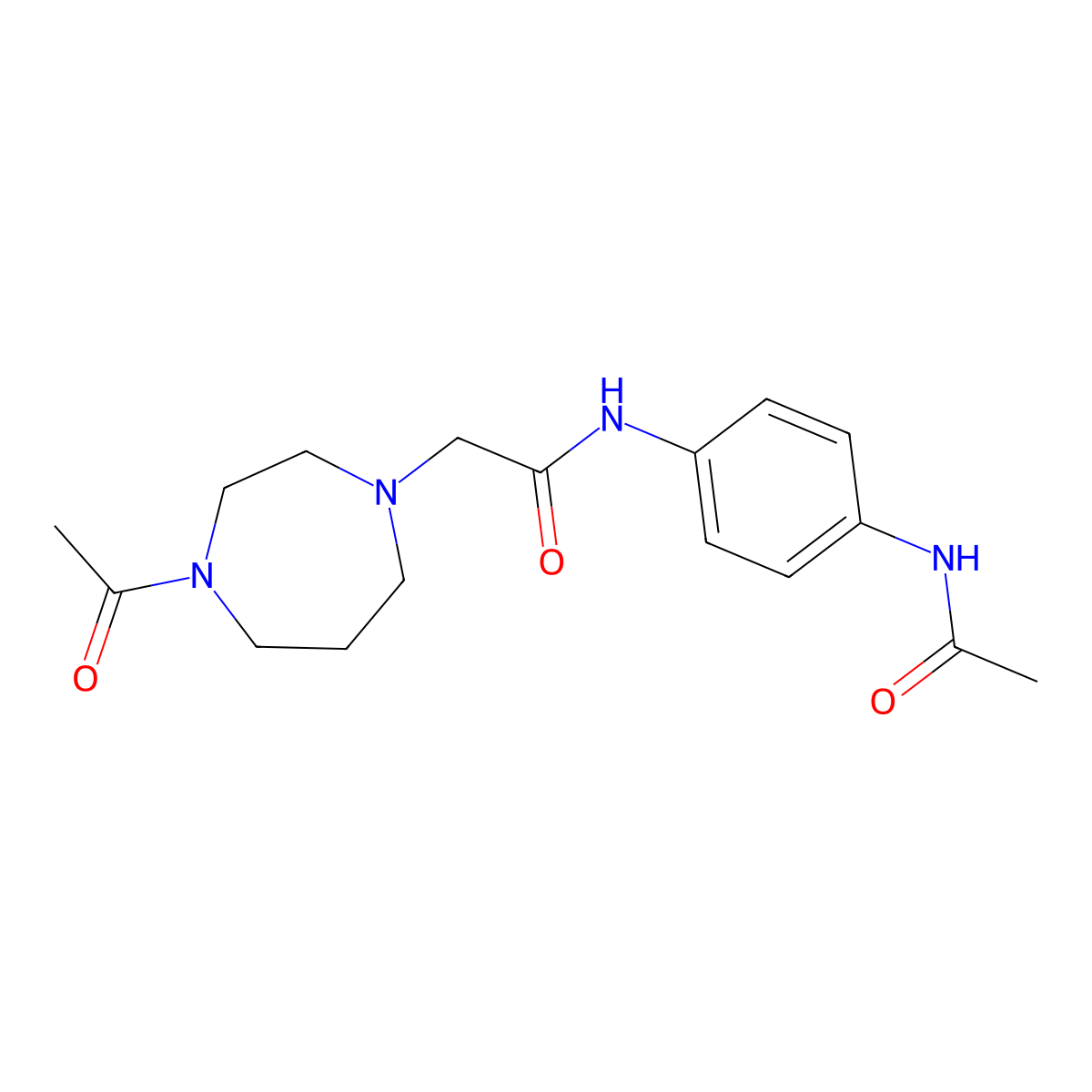 2-(4-acetyl-1,4-diazepan-1-yl)-N-(4-acetamidophenyl)acetamide molecular structure, CAS 2948456-04-8