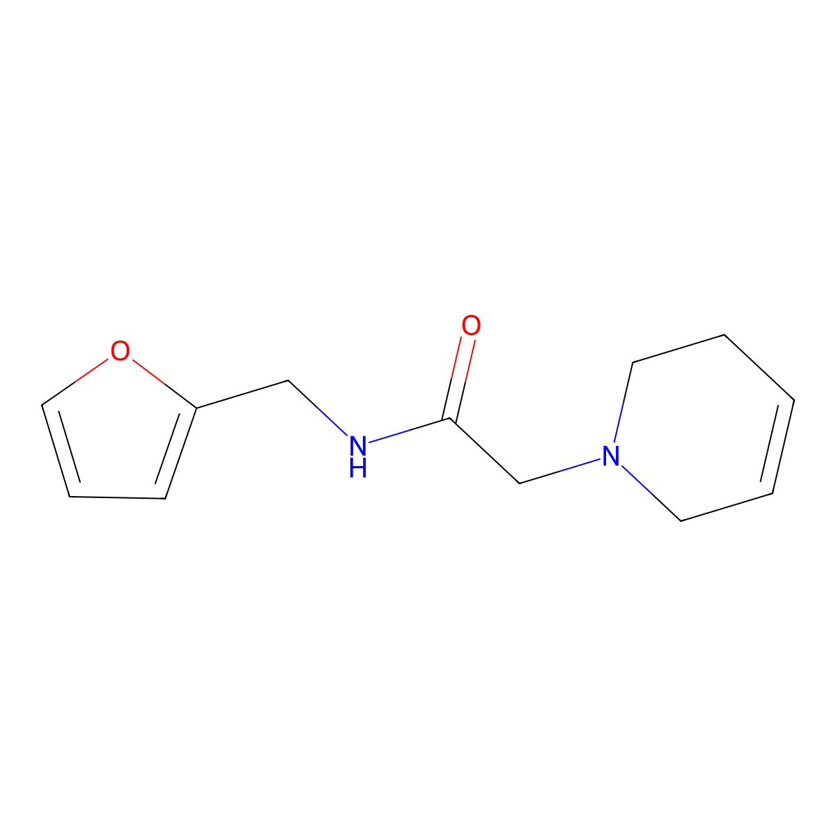 2-(3,6-dihydro-2H-pyridin-1-yl)-N-(furan-2-ylmethyl)acetamide molecular structure, CAS 2948459-64-9