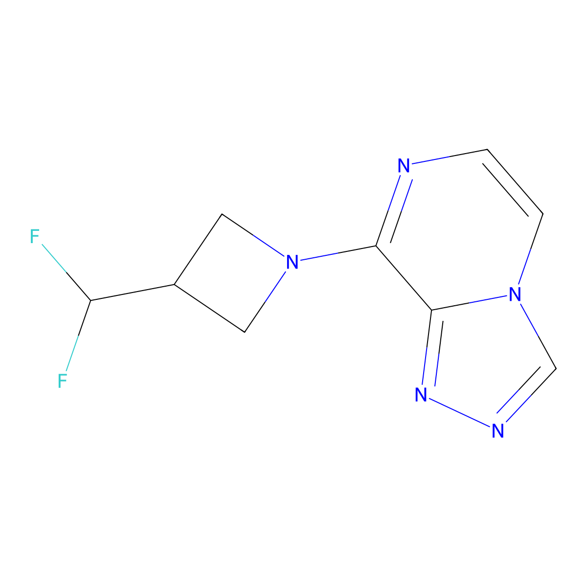 3-(Difluoromethyl)-1-{[1,2,4]triazolo[4,3-a]pyrazin-8-yl}azetidine molecular structure, CAS 2948460-39-5