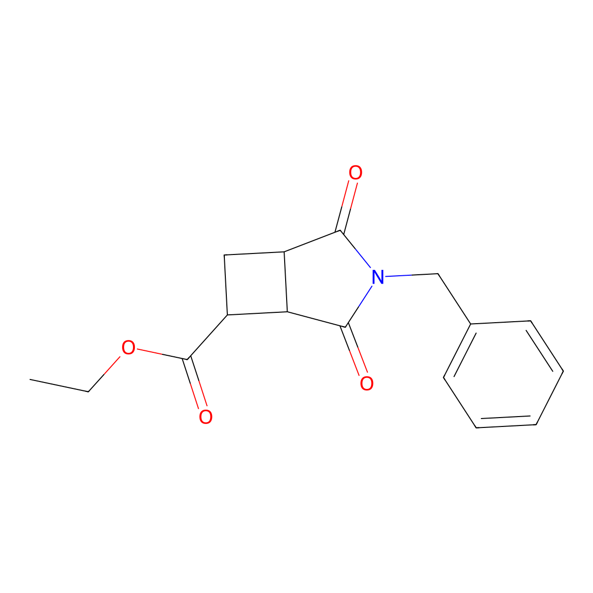 Ethyl 3-benzyl-2,4-dioxo-3-azabicyclo[3.2.0]heptane-6-carboxylate molecular structure, CAS 2948461-09-2