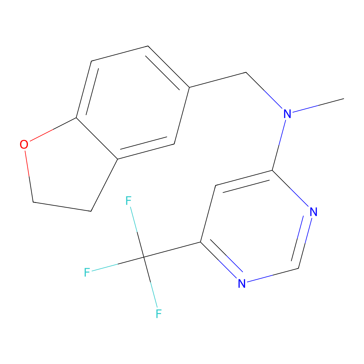 N-(2,3-dihydro-1-benzofuran-5-ylmethyl)N-methyl-6-(trifluoromethyl)pyrimidin-4-amine molecular structure, CAS 2948461-16-1