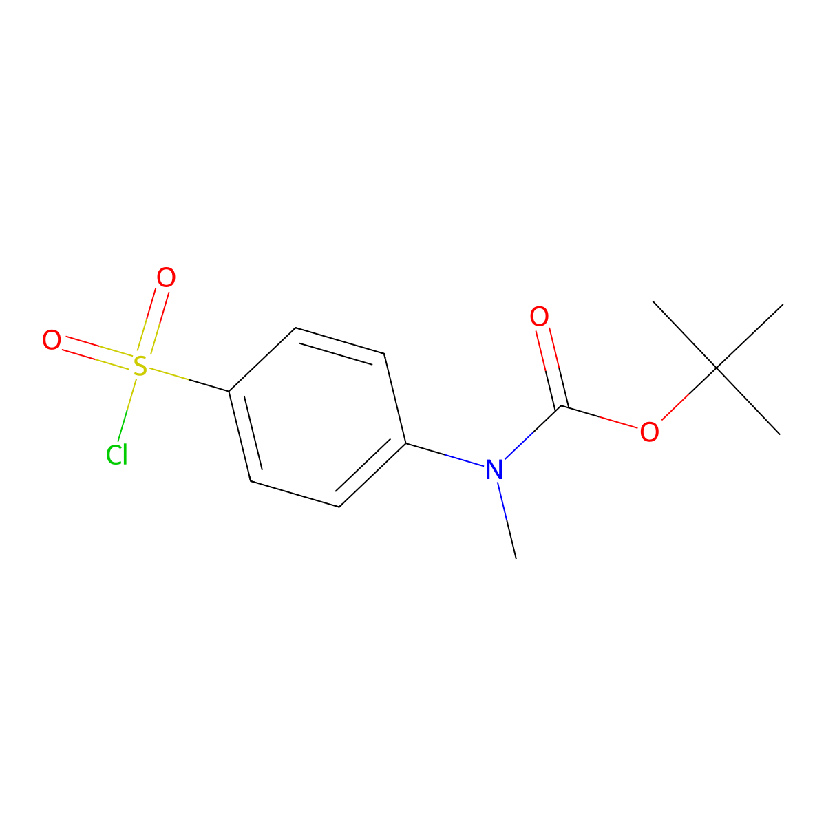 tert-butyl N-[4-(chlorosulfonyl)phenyl]-N-methylcarbamate molecular structure, CAS 2948462-16-4