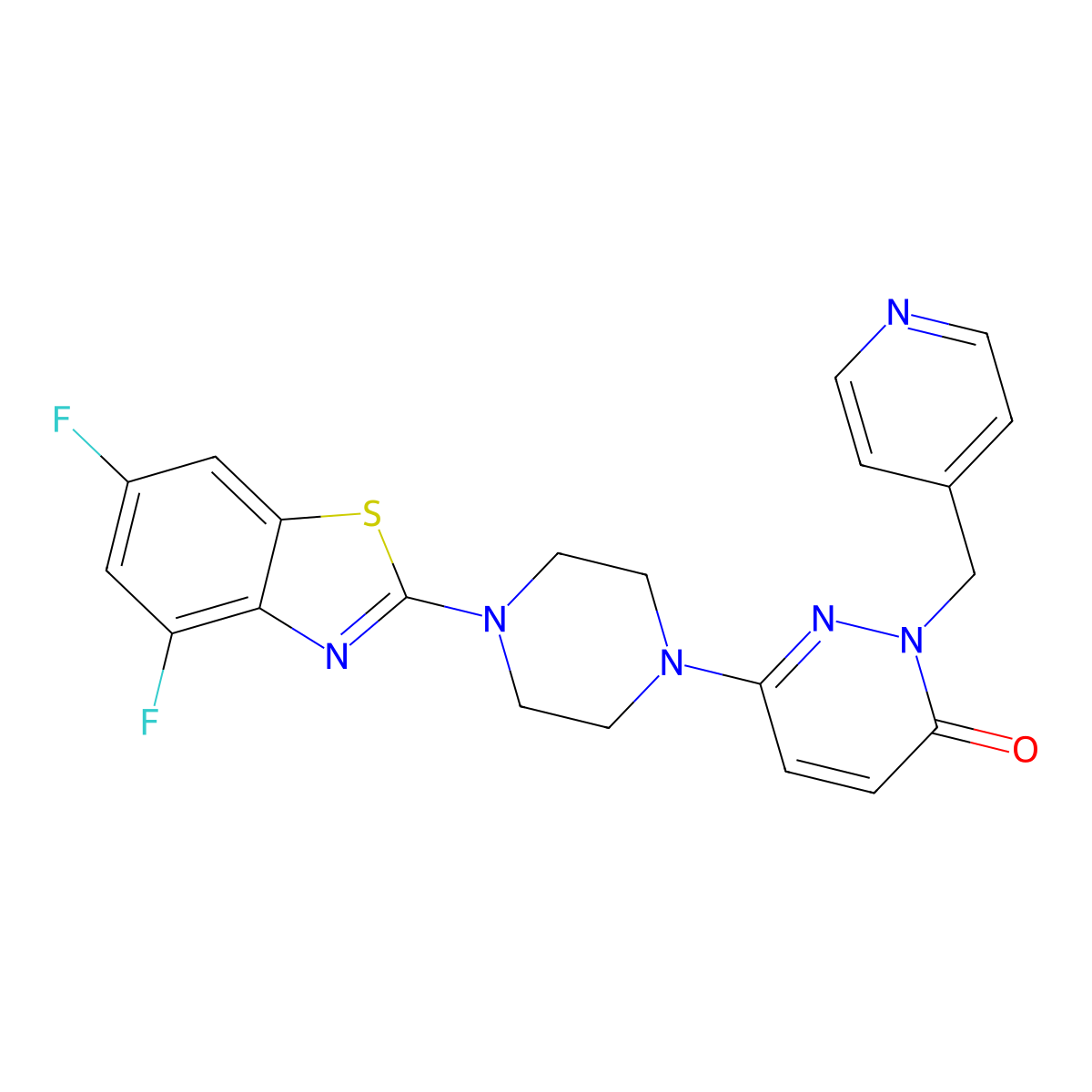 6-[4-(4,6-Difluoro-1,3-benzothiazol-2-yl)piperazin-1-yl]-2-(pyridin-4-ylmethyl)pyridazin-3-one molecular structure, CAS 2948463-65-6