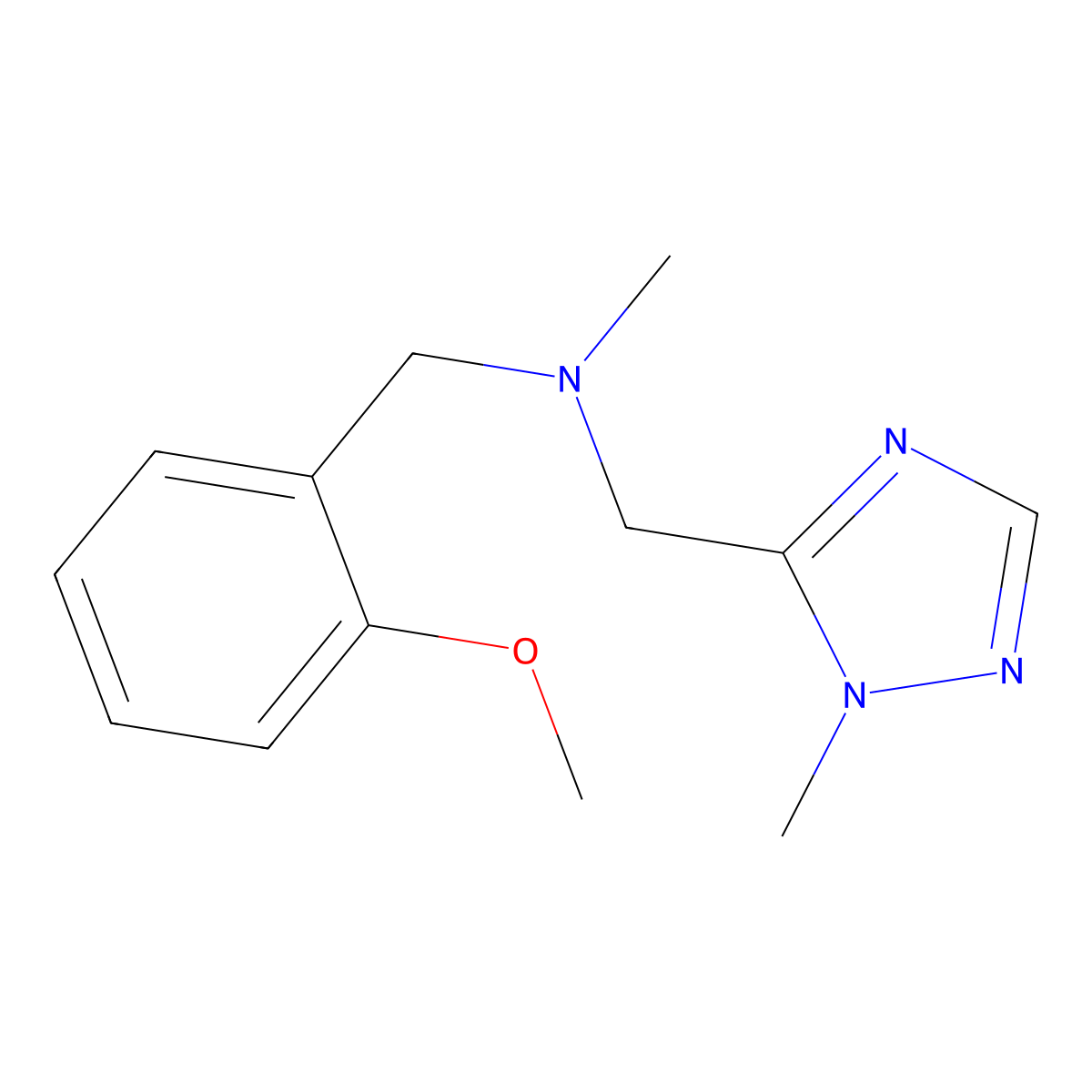 1-(2-methoxyphenyl)-N-methyl-N-[(2-methyl-1,2,4-triazol-3-yl)methyl]methanamine molecular structure, CAS 2948467-50-1
