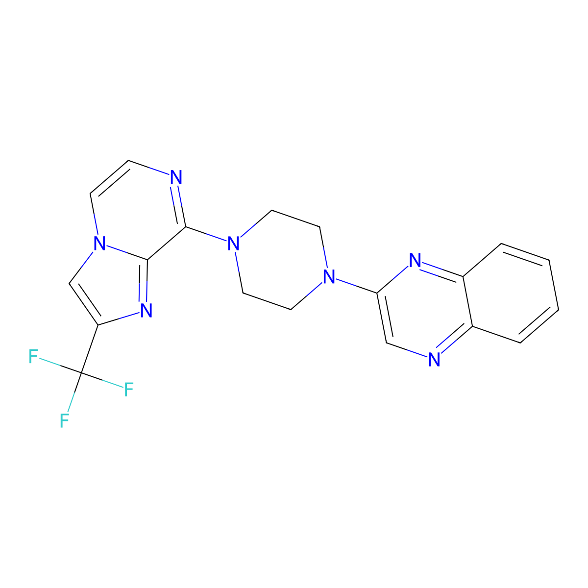 2-[4-[2-(Trifluoromethyl)imidazo[1,2-a]pyrazin-8-yl]piperazin-1-yl]quinoxaline molecular structure, CAS 2948474-58-4