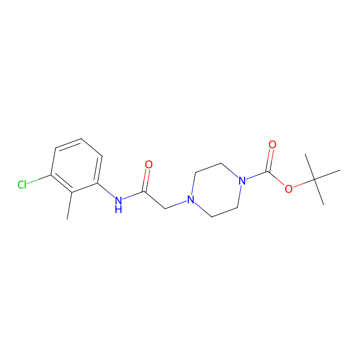 Tert-butyl 4-[2-(3-chloro-2-methylanilino)-2-oxoethyl]piperazine-1-carboxylate molecular structure, CAS 2948474-83-5