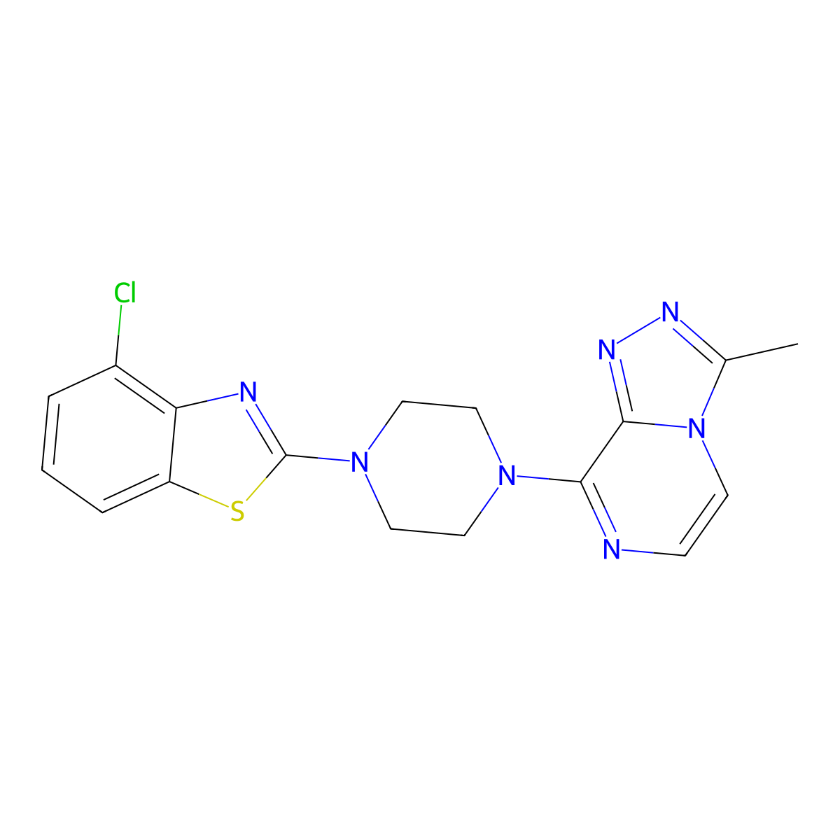 4-Chloro-2-(4-{3-methyl-[1,2,4]triazolo[4,3-a]pyrazin-8-yl}piperazin-1-yl)-1,3-benzothiazole molecular structure, CAS 2948478-21-3