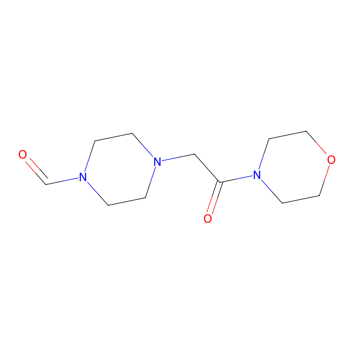 4-(2-Morpholin-4-yl-2-oxoethyl)piperazine-1-carbaldehyde molecular structure, CAS 294848-57-0