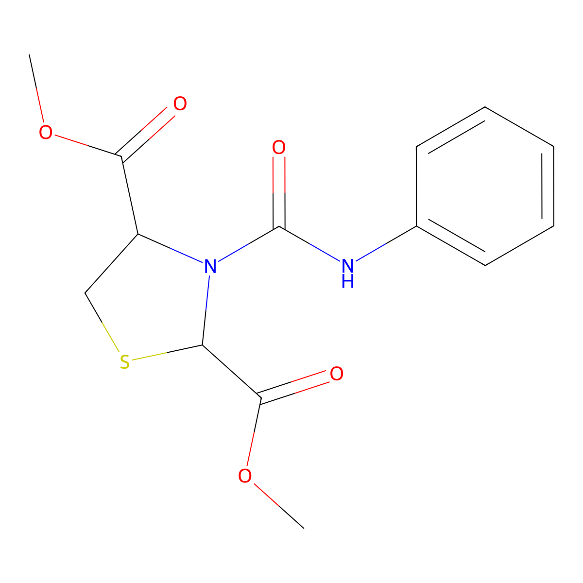 Dimethyl 3-(anilinocarbonyl)-1,3-thiazolane-2,4-dicarboxylate molecular structure, CAS 294848-66-1