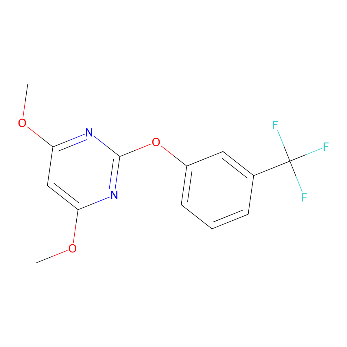 4,6-Dimethoxy-2-[3-(trifluoromethyl)phenoxy]pyrimidine molecular structure, CAS 294848-95-6