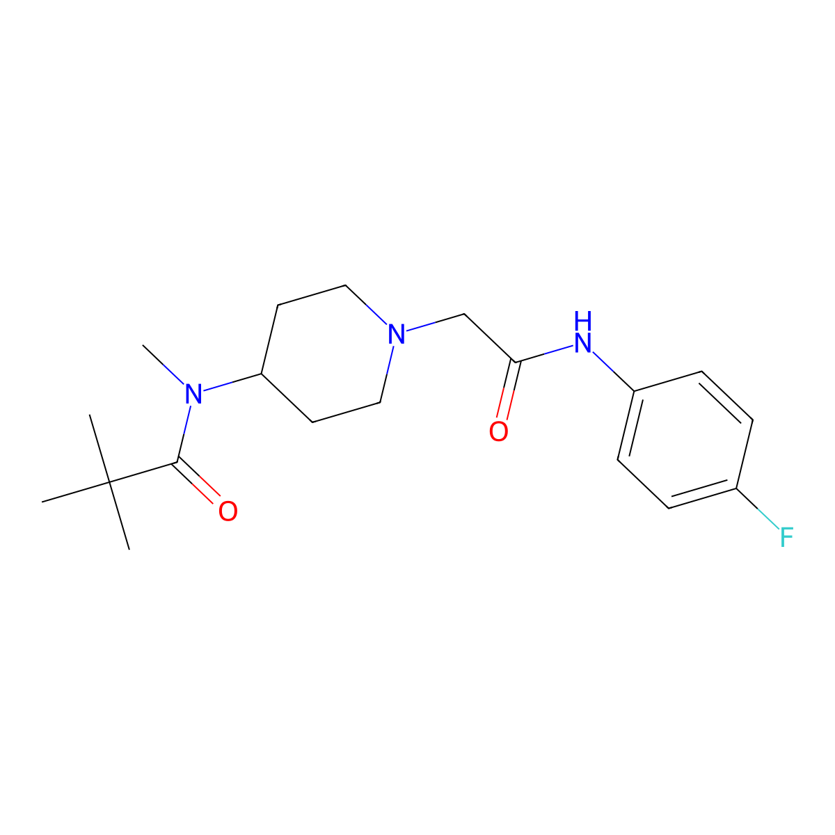 N-[1-[2-(4-fluoroanilino)-2-oxoethyl]piperidin-4-yl]-N,2,2-trimethylpropanamide molecular structure, CAS 2948480-39-3