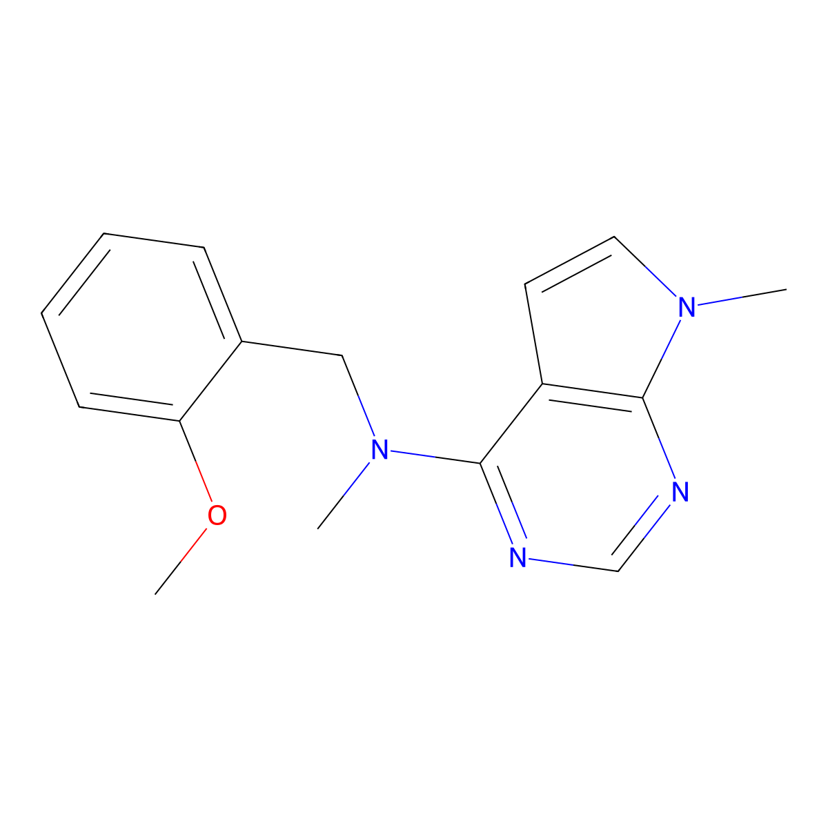 N-[(2-methoxyphenyl)methyl]-N,7-dimethylpyrrolo[2,3-d]pyrimidin-4-amine molecular structure, CAS 2948482-97-9