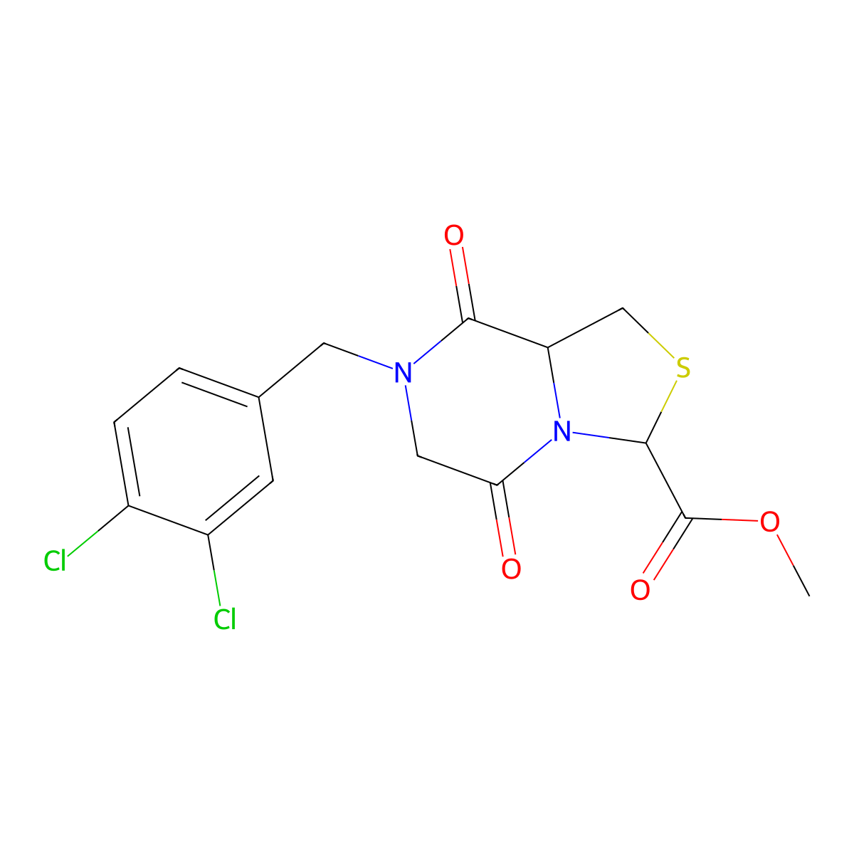 Methyl 7-(3,4-dichlorobenzyl)-5,8-dioxohexahydro[1,3]thiazolo[3,4-a]pyrazine-3-carboxylate molecular structure, CAS 294849-03-9