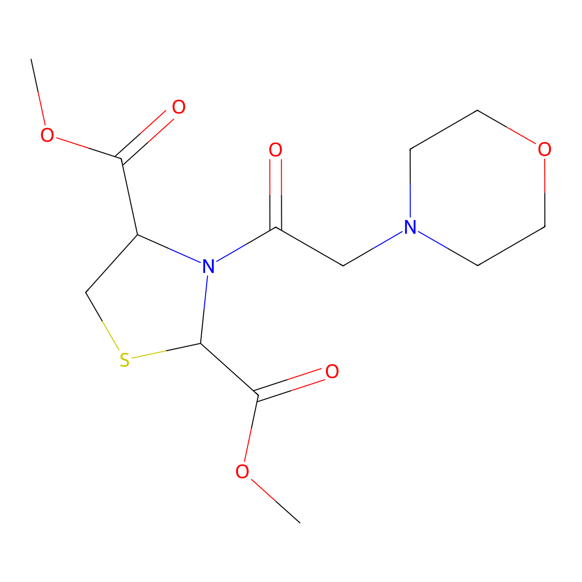 Dimethyl 3-(2-morpholinoacetyl)-1,3-thiazolane-2,4-dicarboxylate molecular structure, CAS 294849-05-1