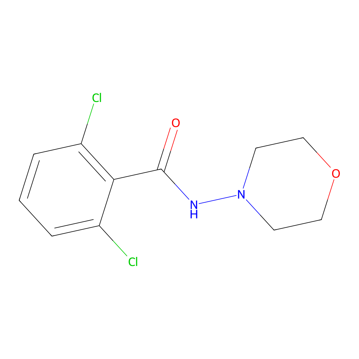 2,6-dichloro-N-(morpholin-4-yl)benzamide molecular structure, CAS 294849-17-5