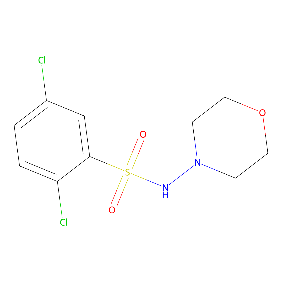2,5-dichloro-N-morpholinobenzenesulfonamide molecular structure, CAS 294849-19-7