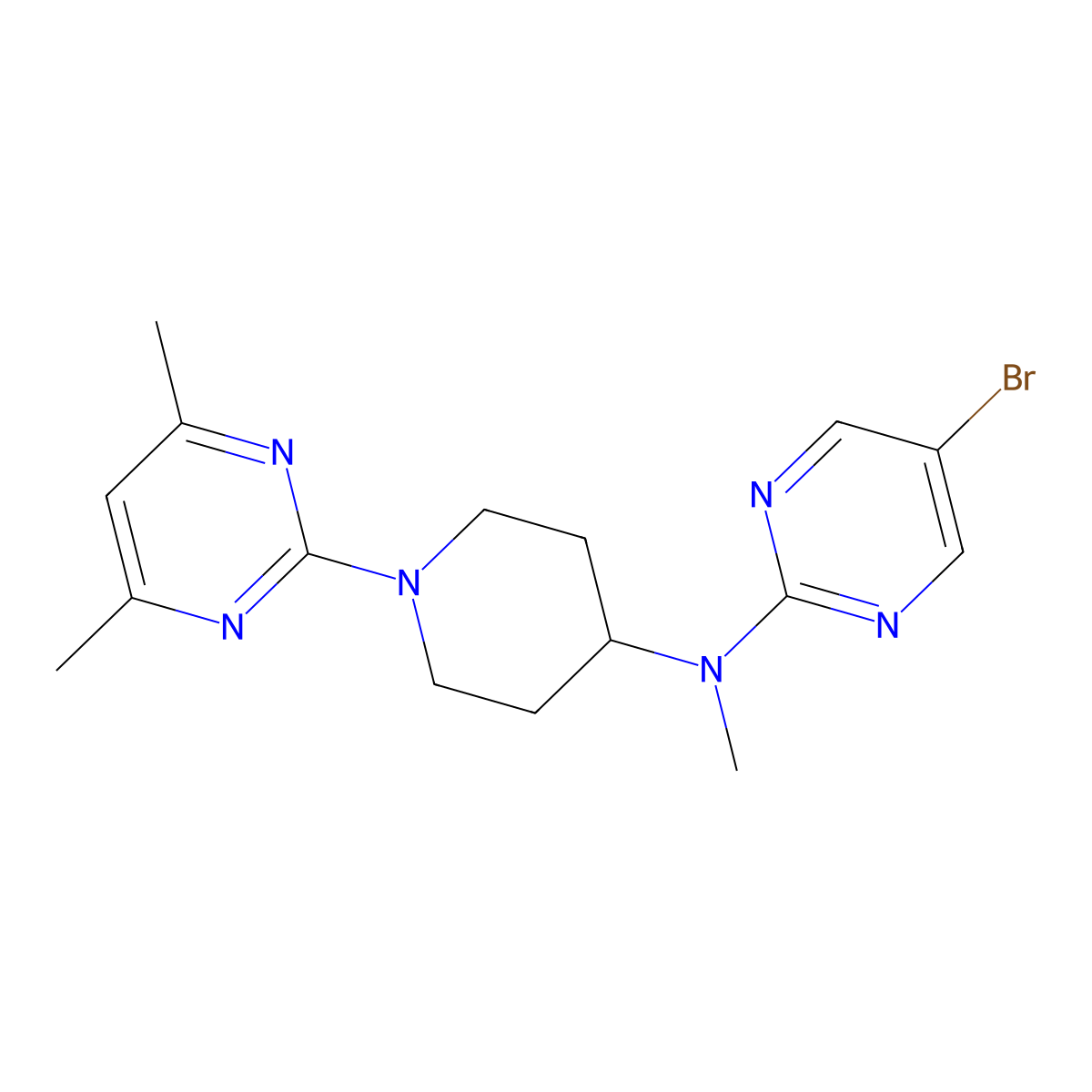 5-bromo-N-[1-(4,6-dimethylpyrimidin-2-yl)piperidin-4-yl]-N-methylpyrimidin-2-amine molecular structure, CAS 2948491-12-9
