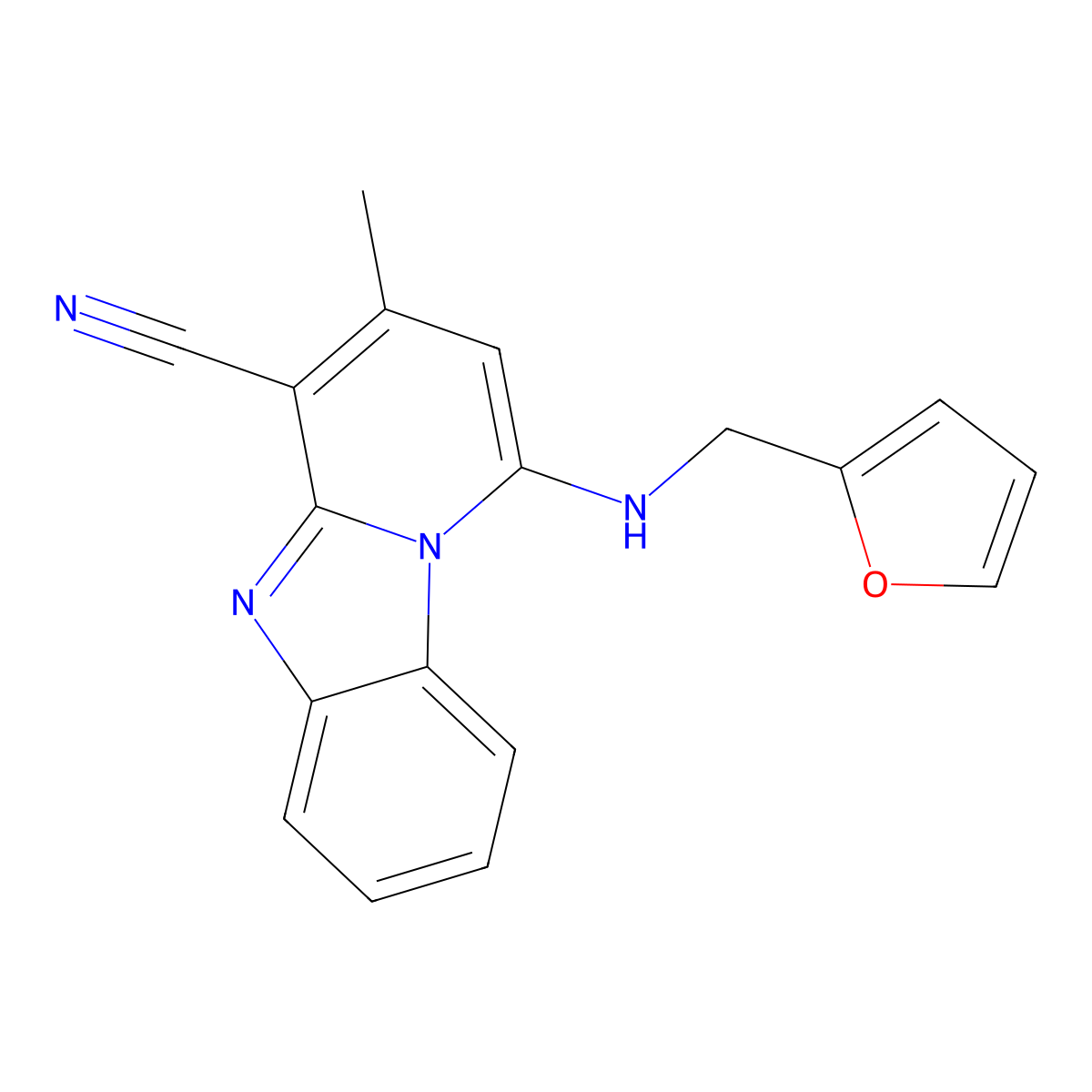 1-(Furan-2-ylmethylamino)-3-methylpyrido[1,2-a]benzimidazole-4-carbonitrile molecular structure, CAS 294850-10-5