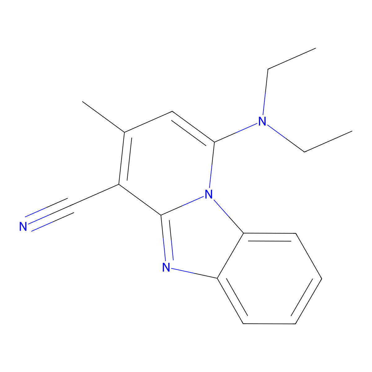 1-(Diethylamino)-3-methylpyrido[1,2-a]benzimidazole-4-carbonitrile molecular structure, CAS 294850-34-3