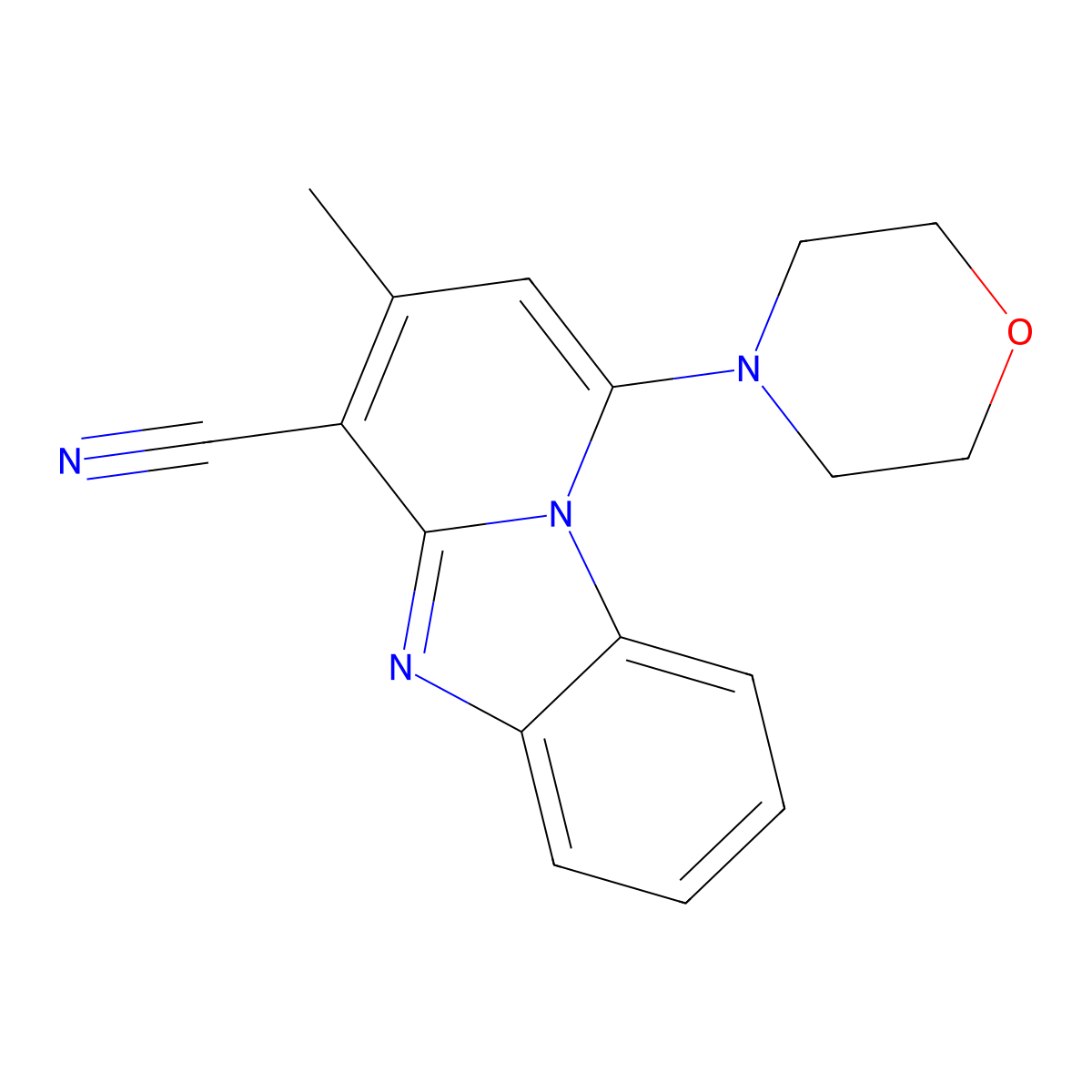 3-Methyl-1-(morpholin-4-yl)pyrido[1,2-a]benzimidazole-4-carbonitrile molecular structure, CAS 294850-50-3