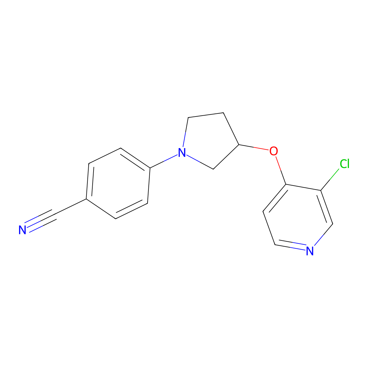 4-[3-(3-Chloropyridin-4-yl)oxypyrrolidin-1-yl]benzonitrile molecular structure, CAS 2948506-48-5