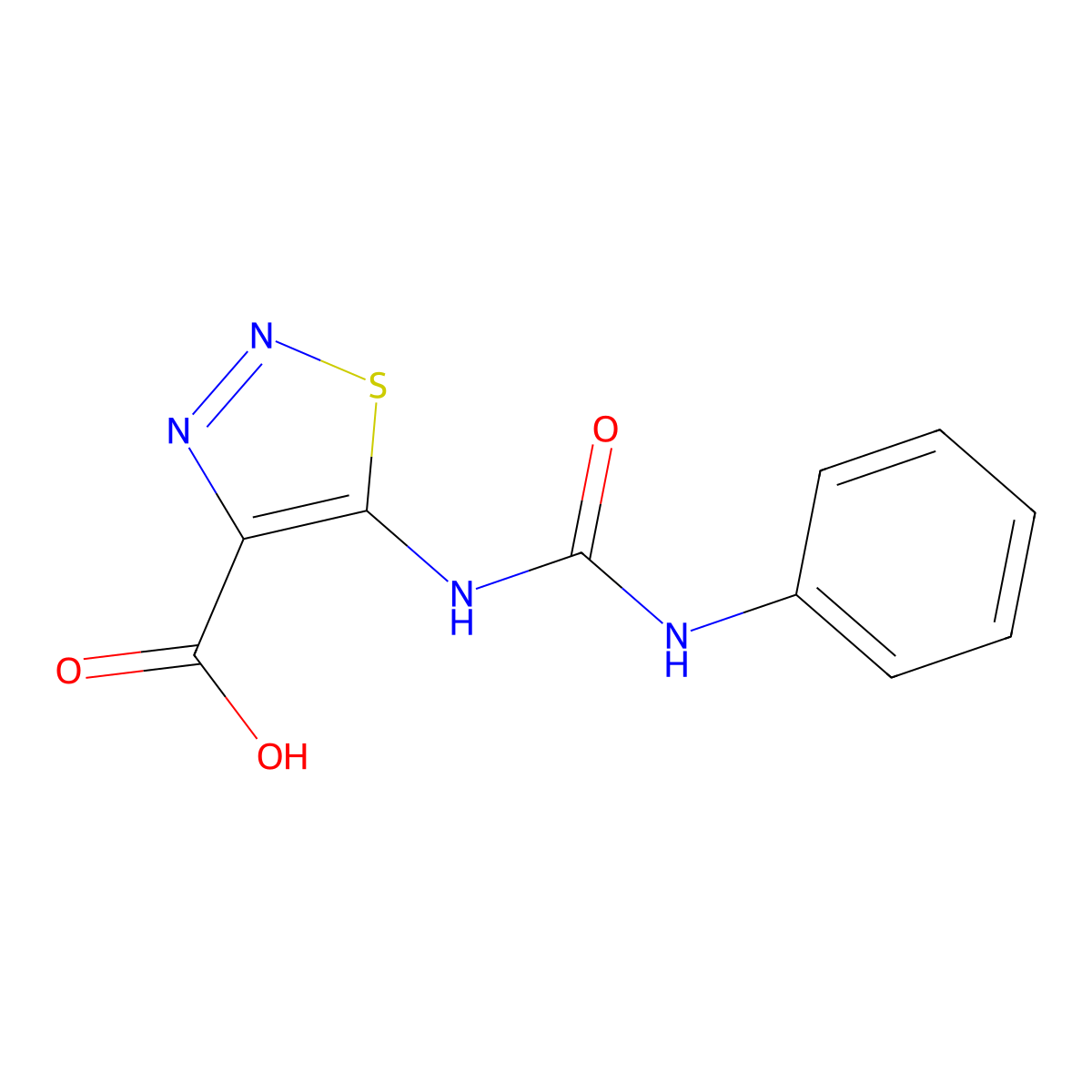 5-[(Phenylcarbamoyl)amino]-1,2,3-thiadiazole-4-carboxylic acid molecular structure, CAS 294851-15-3