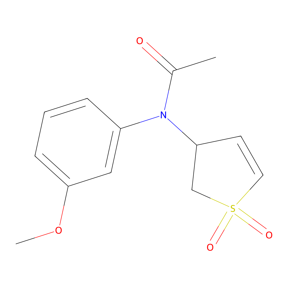 N-(1,1-Dioxido-2,3-dihydro-3-thienyl)-N-(3-methoxyphenyl)acetamide molecular structure, CAS 294851-33-5