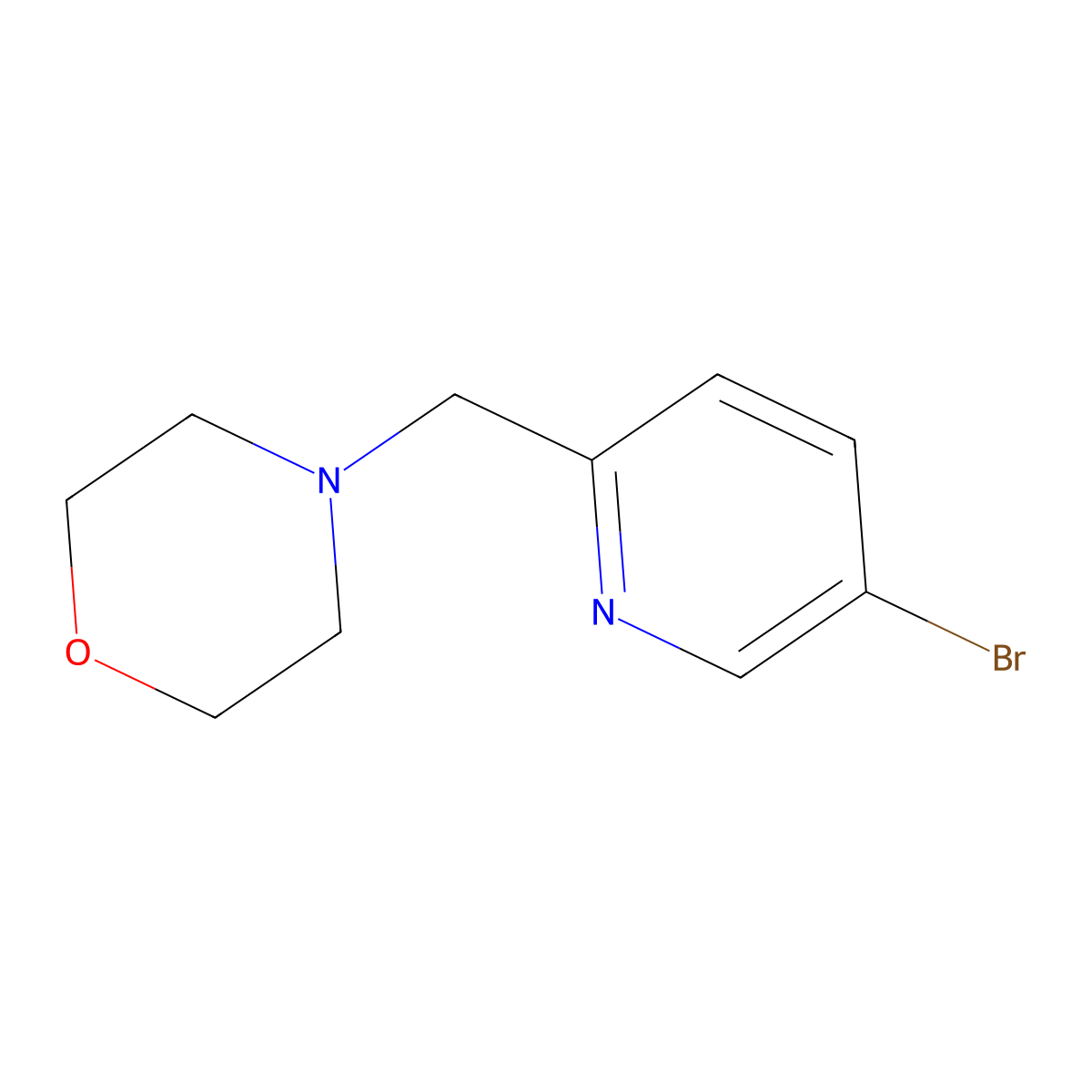 4-((5-Bromopyridin-2-yl)methyl)morpholine molecular structure, CAS 294851-95-9