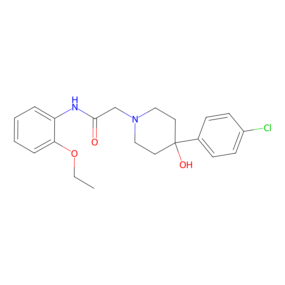 2-[4-(4-chlorophenyl)-4-hydroxypiperidin-1-yl]-N-(2-ethoxyphenyl)acetamide molecular structure, CAS 2948513-14-0