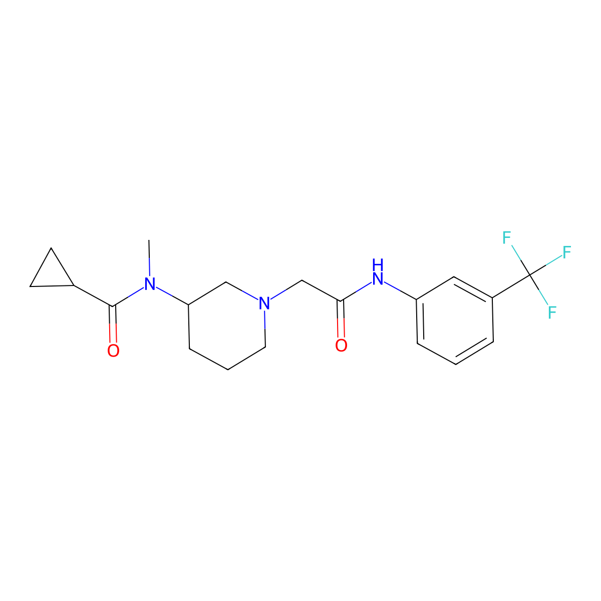 N-methyl-N-[1-({[3-(trifluoromethyl)phenyl]carbamoyl}methyl)piperidin-3-yl]cyclopropanecarboxamide molecular structure, CAS 2948513-28-6