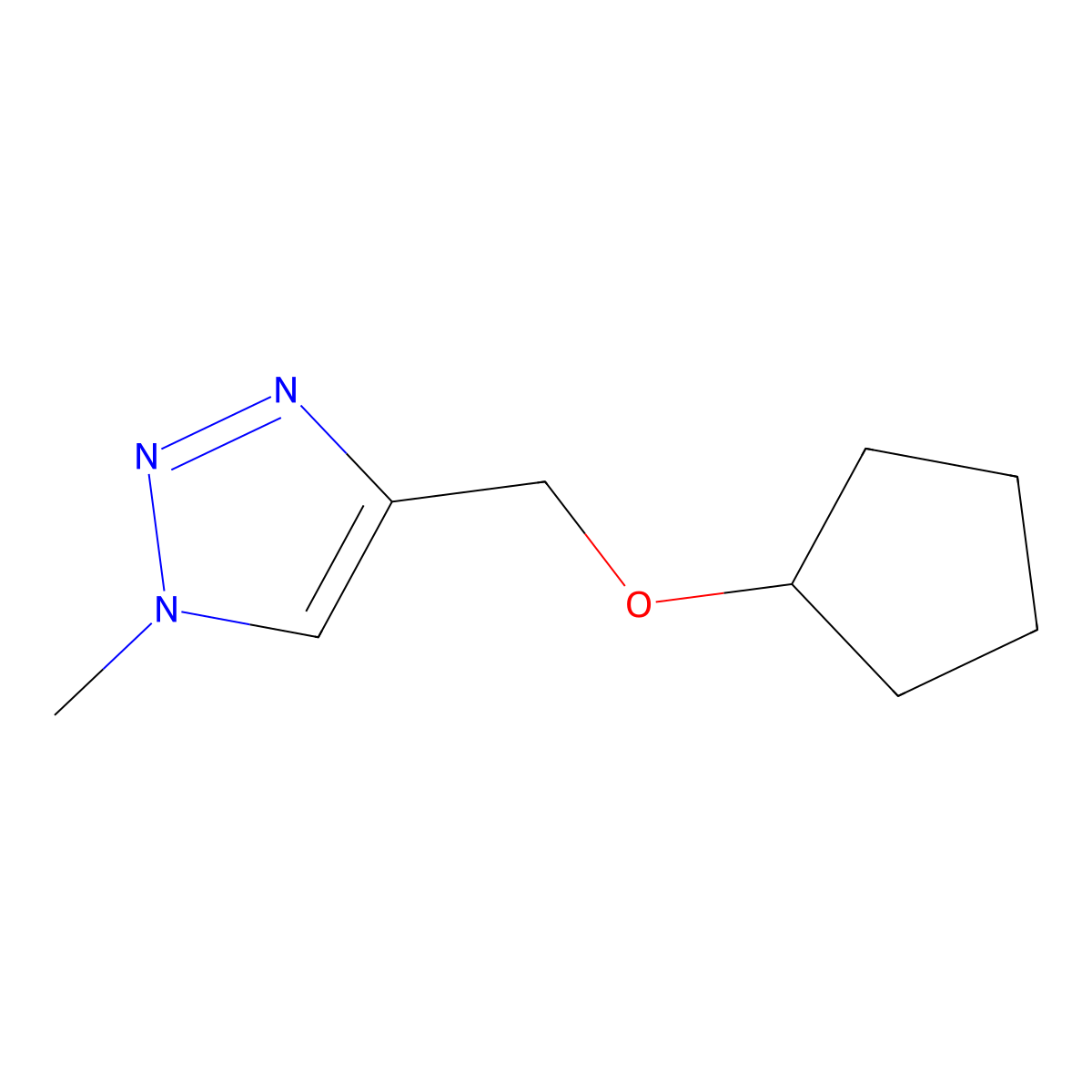 4-(Cyclopentyloxymethyl)-1-methyltriazole molecular structure, CAS 2948518-29-2