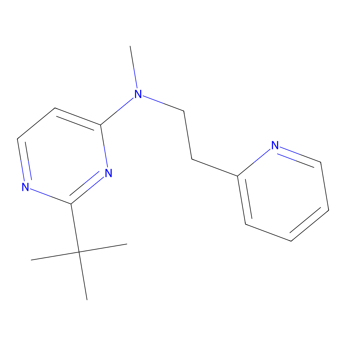 2-tert-butyl-N-methyl-N-(2-pyridin-2-ylethyl)pyrimidin-4-amine molecular structure, CAS 2948518-46-3