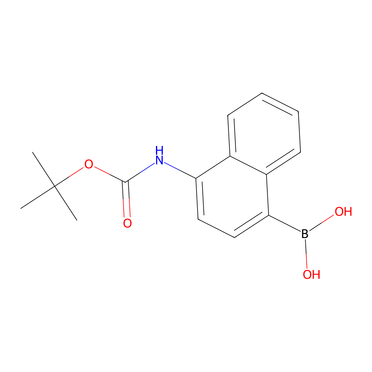 4-(t-Butoxycarbonylamino)naphthalene-1-boronic acid molecular structure, CAS 294852-07-6