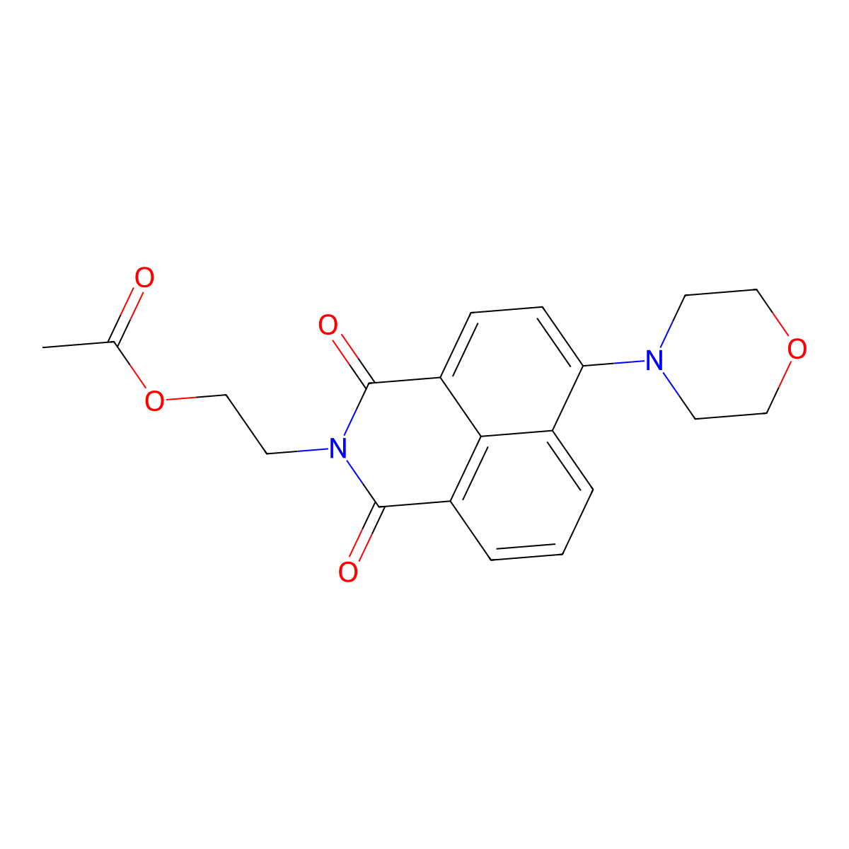 2-(6-morpholino-1,3-dioxo-1H-benzo[de]isoquinolin-2(3H)-yl)ethyl acetate molecular structure, CAS 294852-16-7
