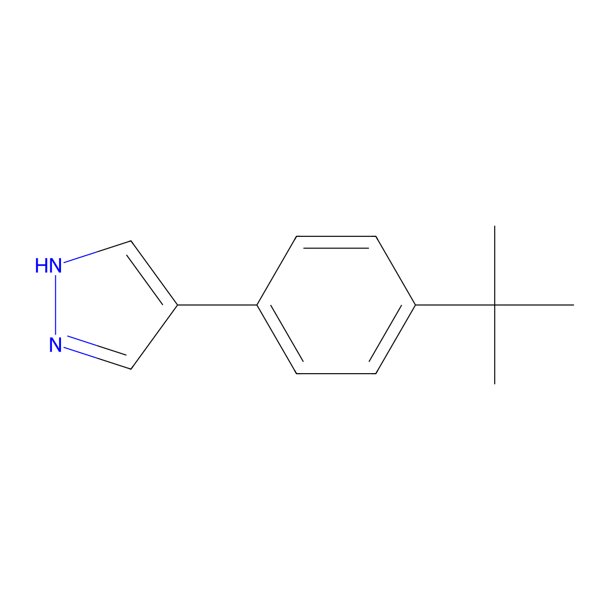 4-(4-(tert-Butyl)phenyl)-1H-pyrazole molecular structure, CAS 294852-20-3