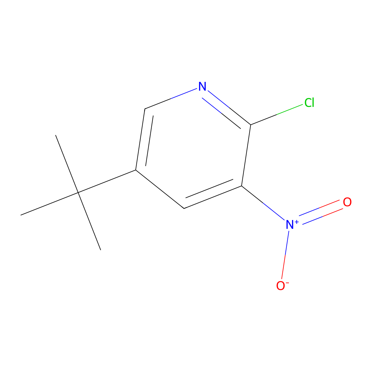 5-Tert-butyl-2-chloro-3-nitro-pyridine molecular structure, CAS 294852-28-1