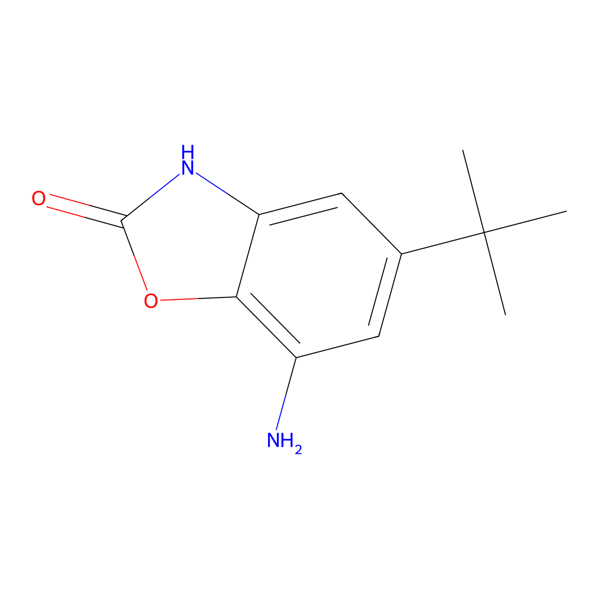 7-Amino-5-tert-butyl-2,3-dihydro-1,3-benzoxazol-2-one molecular structure, CAS 294852-39-4